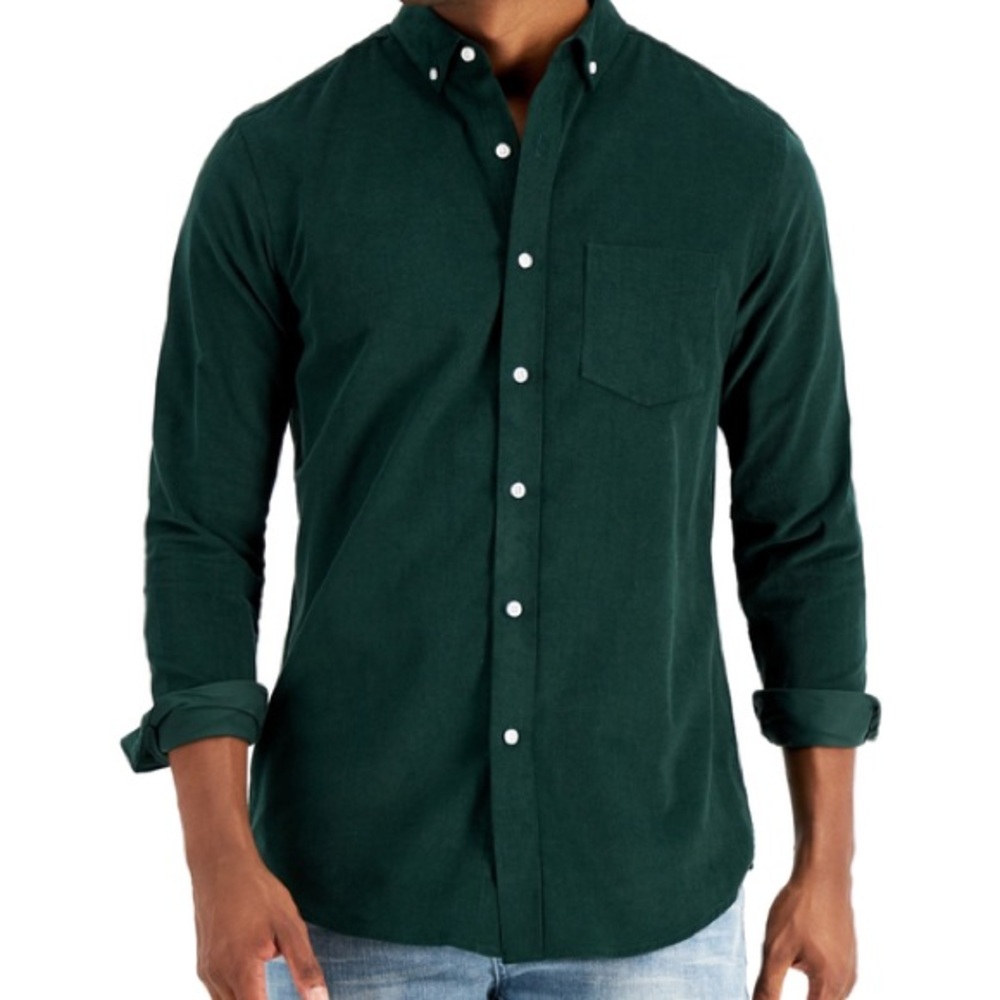 Club Room Men's Green Button-Down Shirt